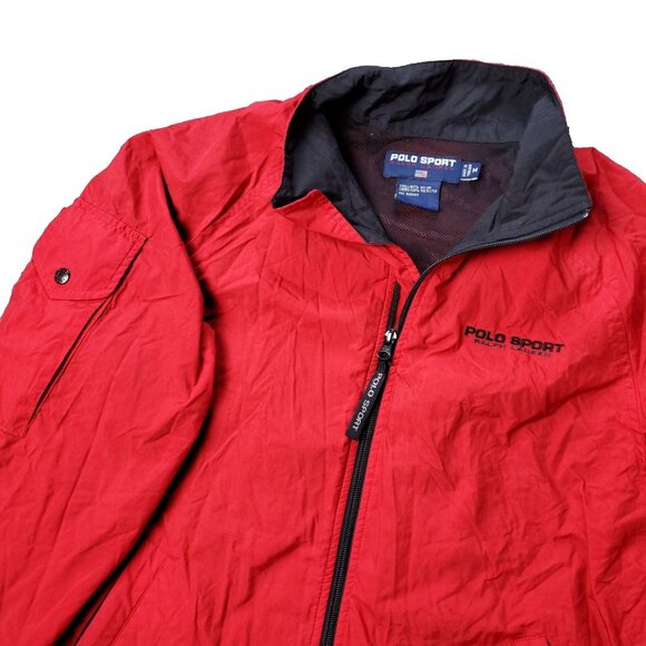 Vintage 90s Ralph Lauren Polo Sport Red Mens M Medium Nylon